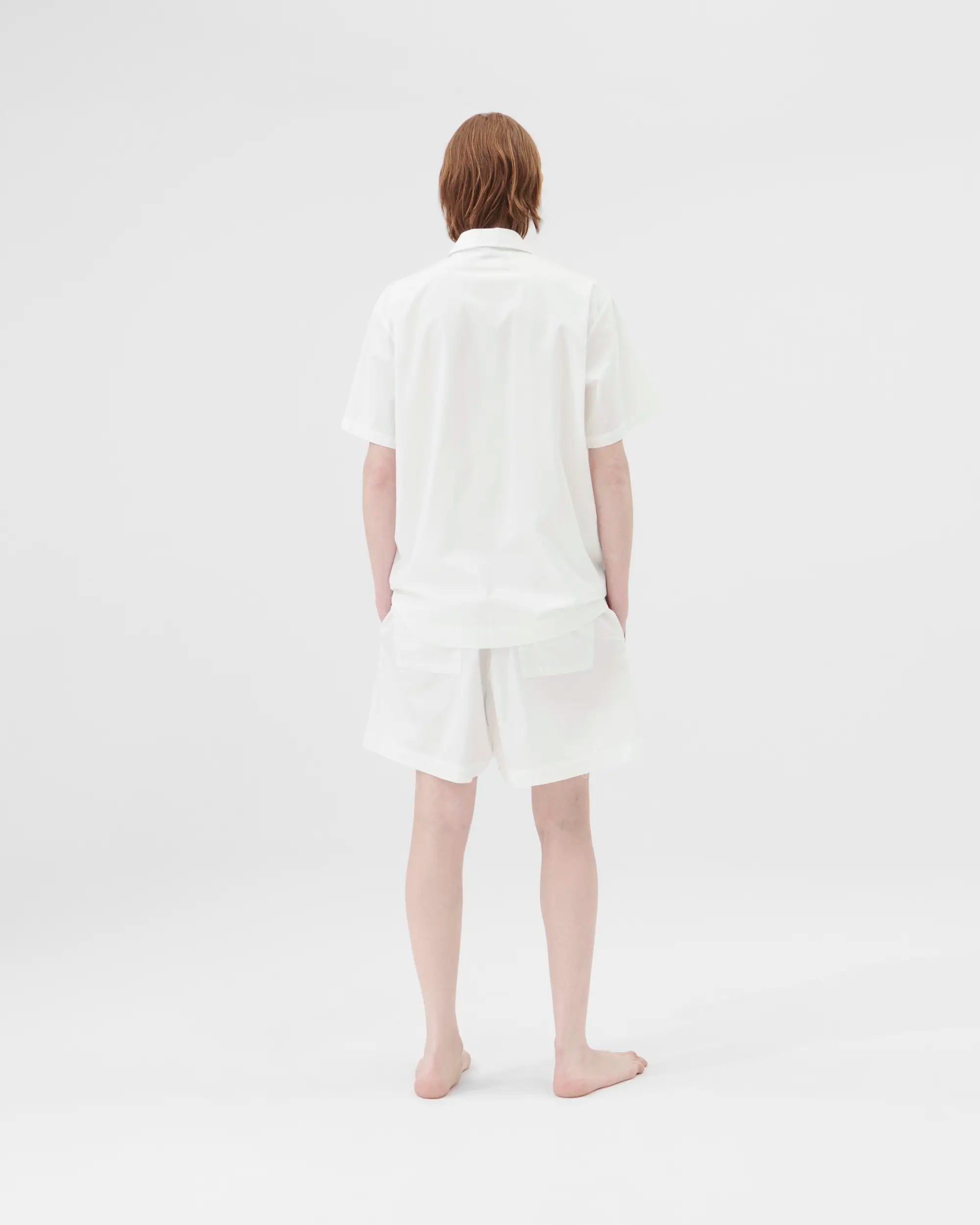 Tekla Poplin Shorts in Alabaster White