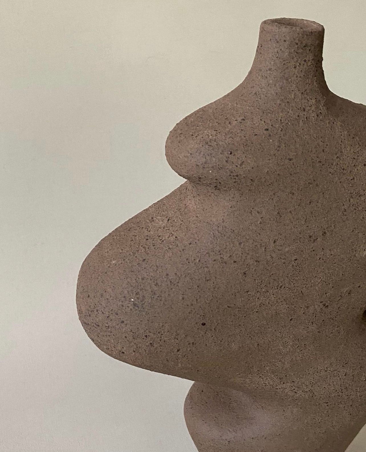 Sculptural organic shaped vase or vessel made of ceramic, stoneware by Aysun Ay from Blackbird Collection's sustainable homeware