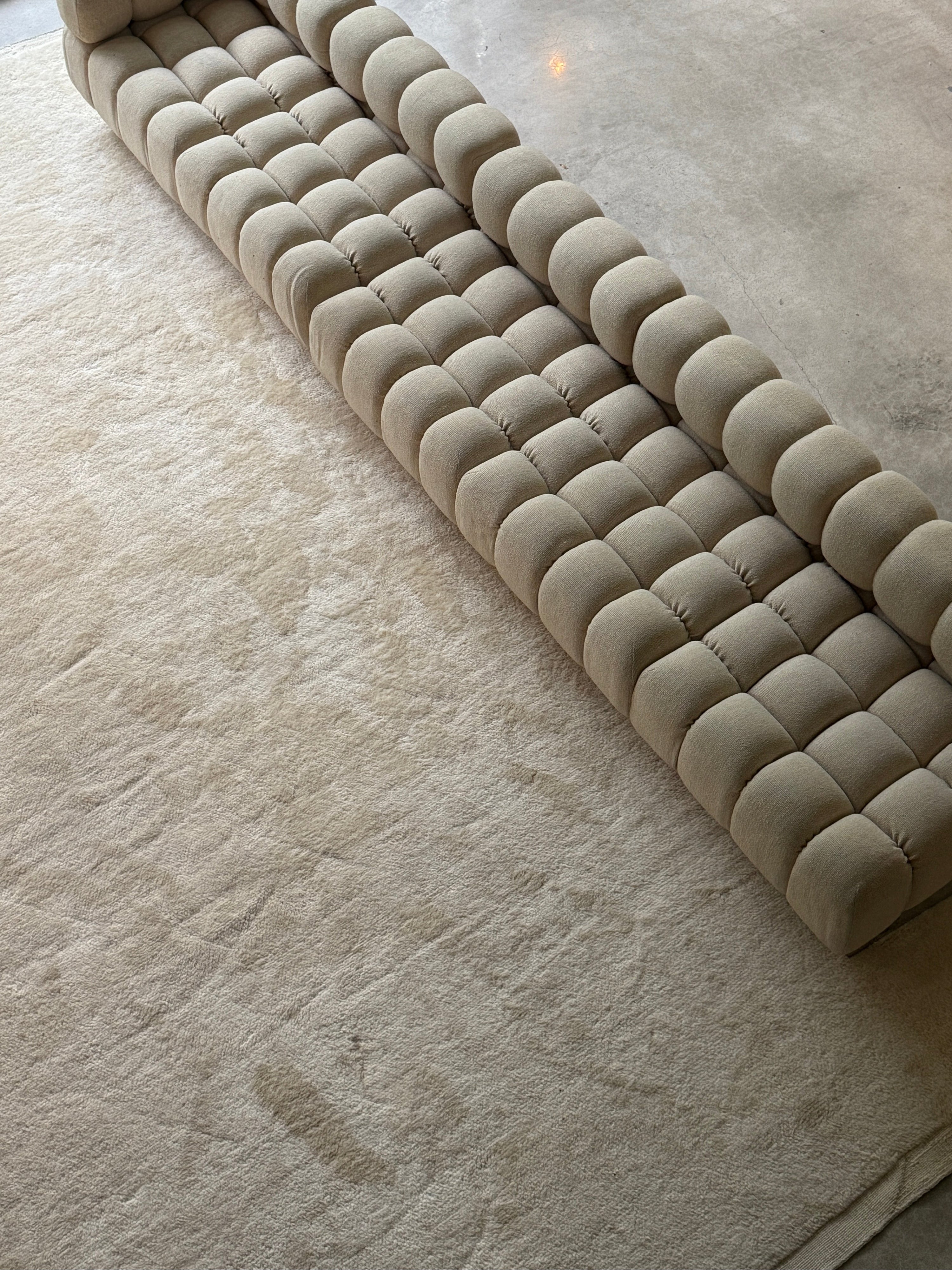 Vintage Harvey Probber Tufto Sectional Couch displayed in a mid-century modern home in Kansas City