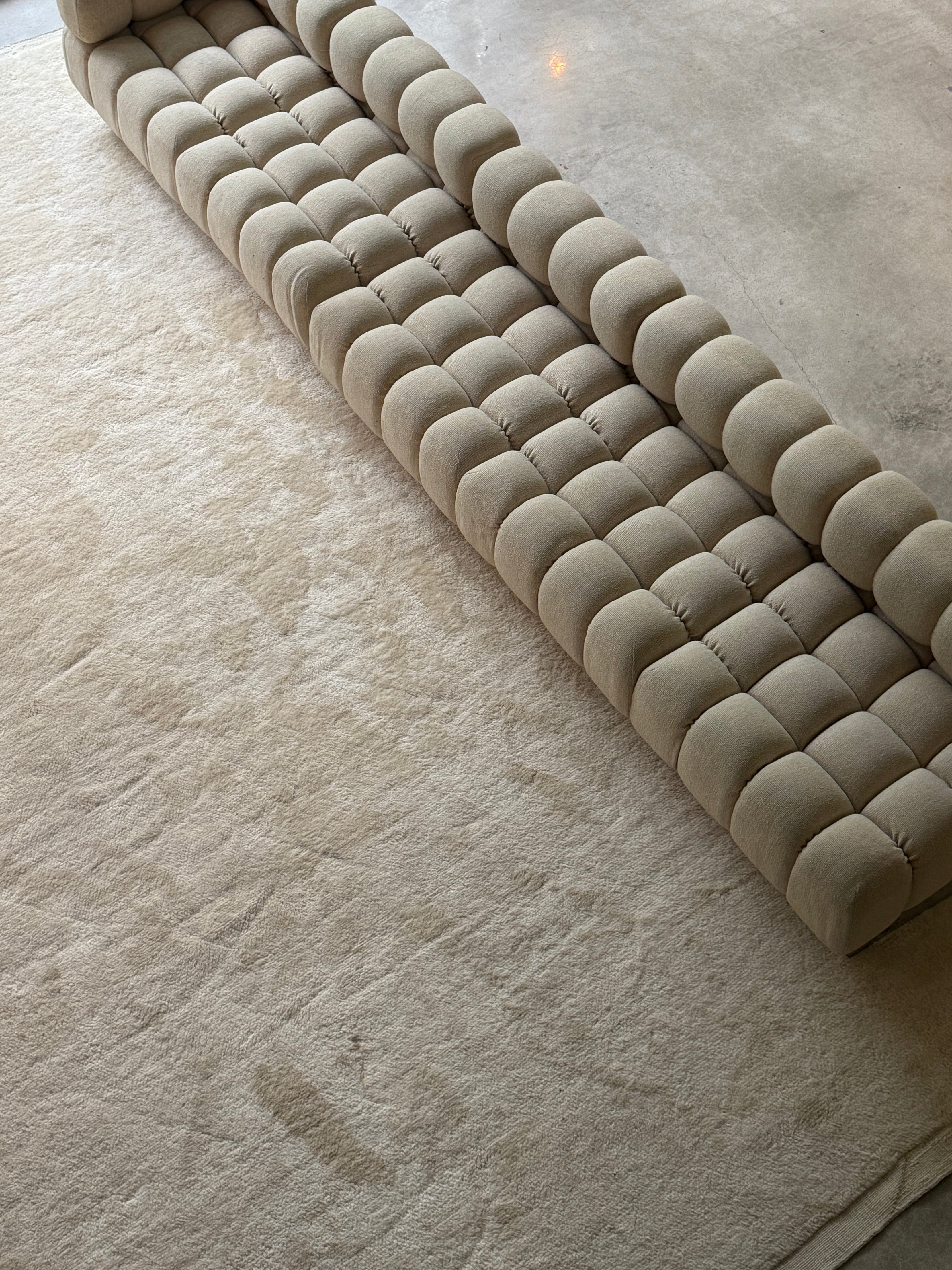 Vintage Harvey Probber Tufto Sectional Couch displayed in a mid-century modern home in Kansas City