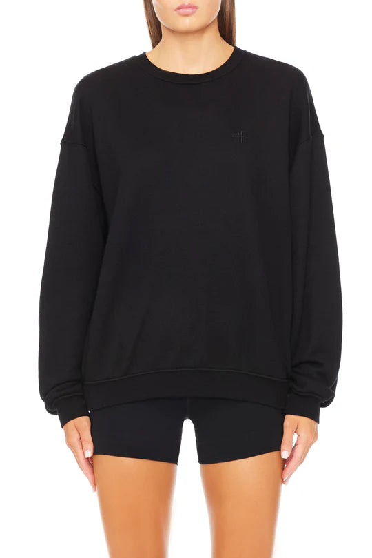 Éterne Oversized Crewneck Sweatshirt in Black