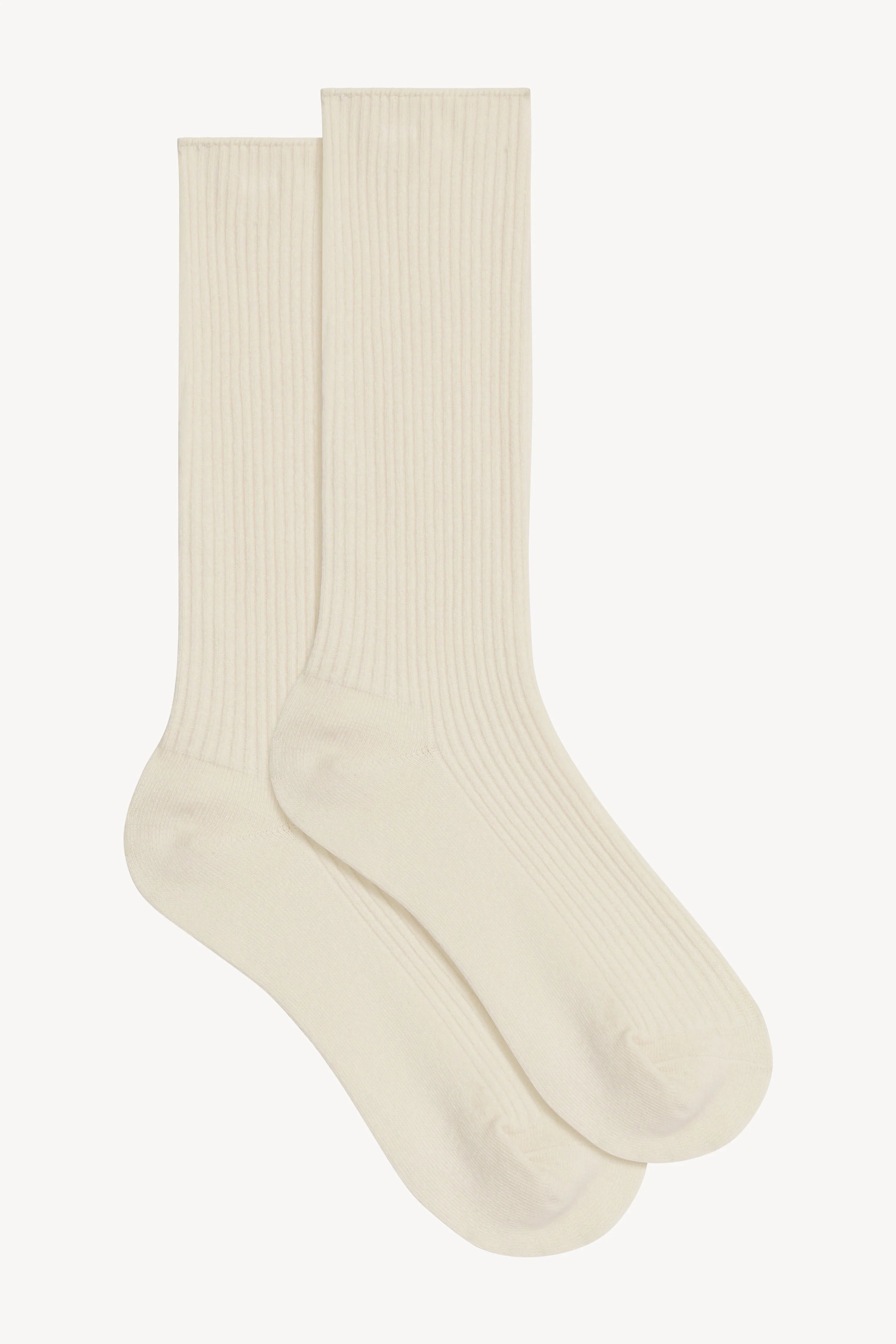 Cream classic ribbed socks by Éterne from Blackbird Collection's sustainable accessories for men and women