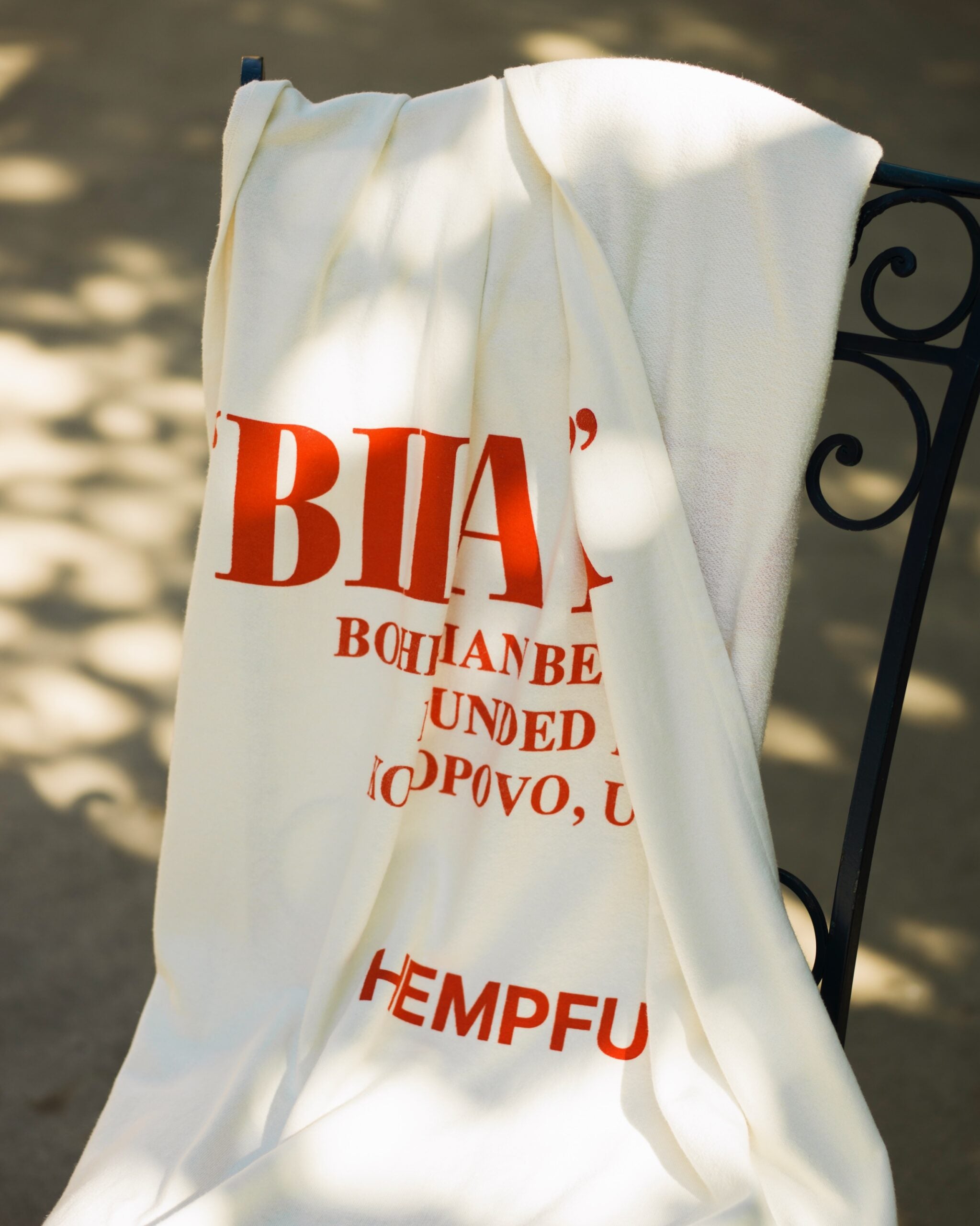 Off-white beach towel by Hempful sustainable modern beach towel from Blackbird Collection's sustainable accessories and swim