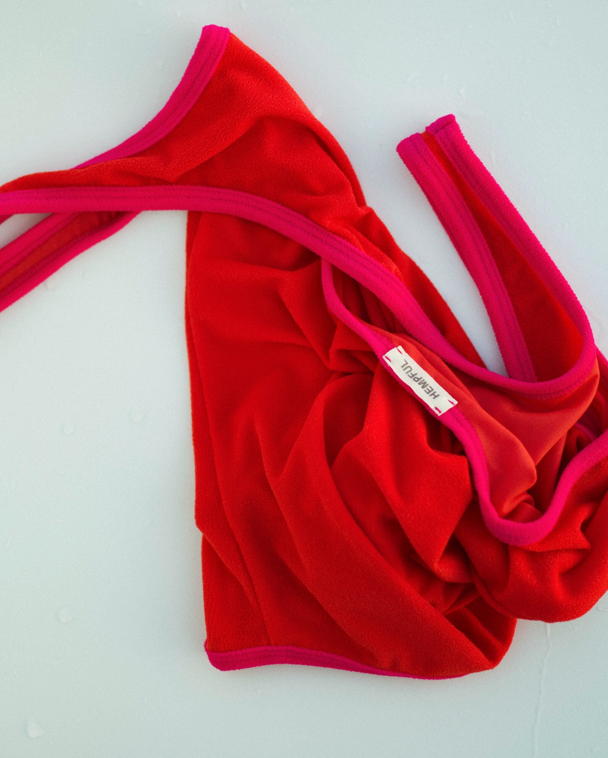 Hempful Naomi Swimsuit in Red and Fuchsia