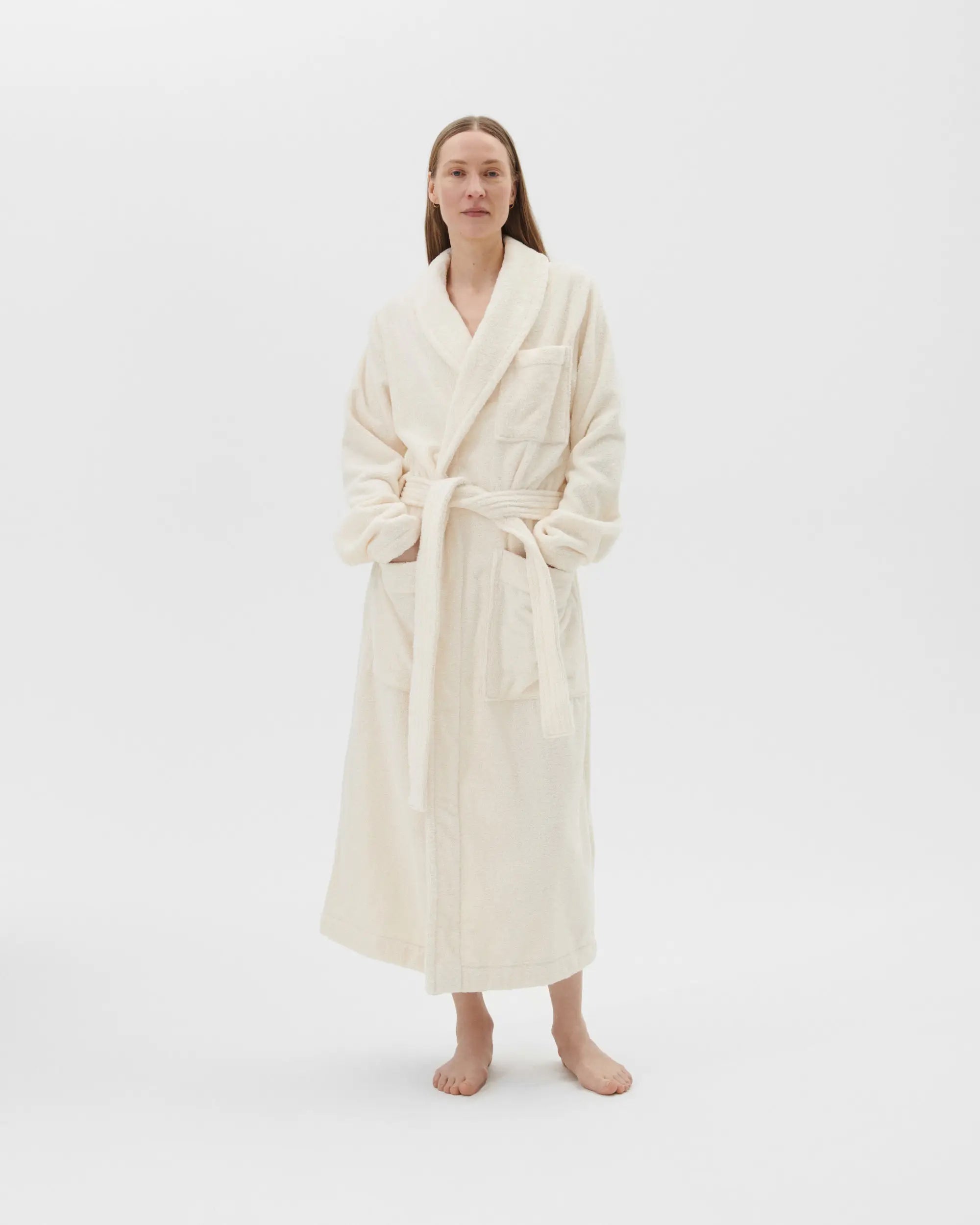 Tekla Classic Bathrobe in Ivory