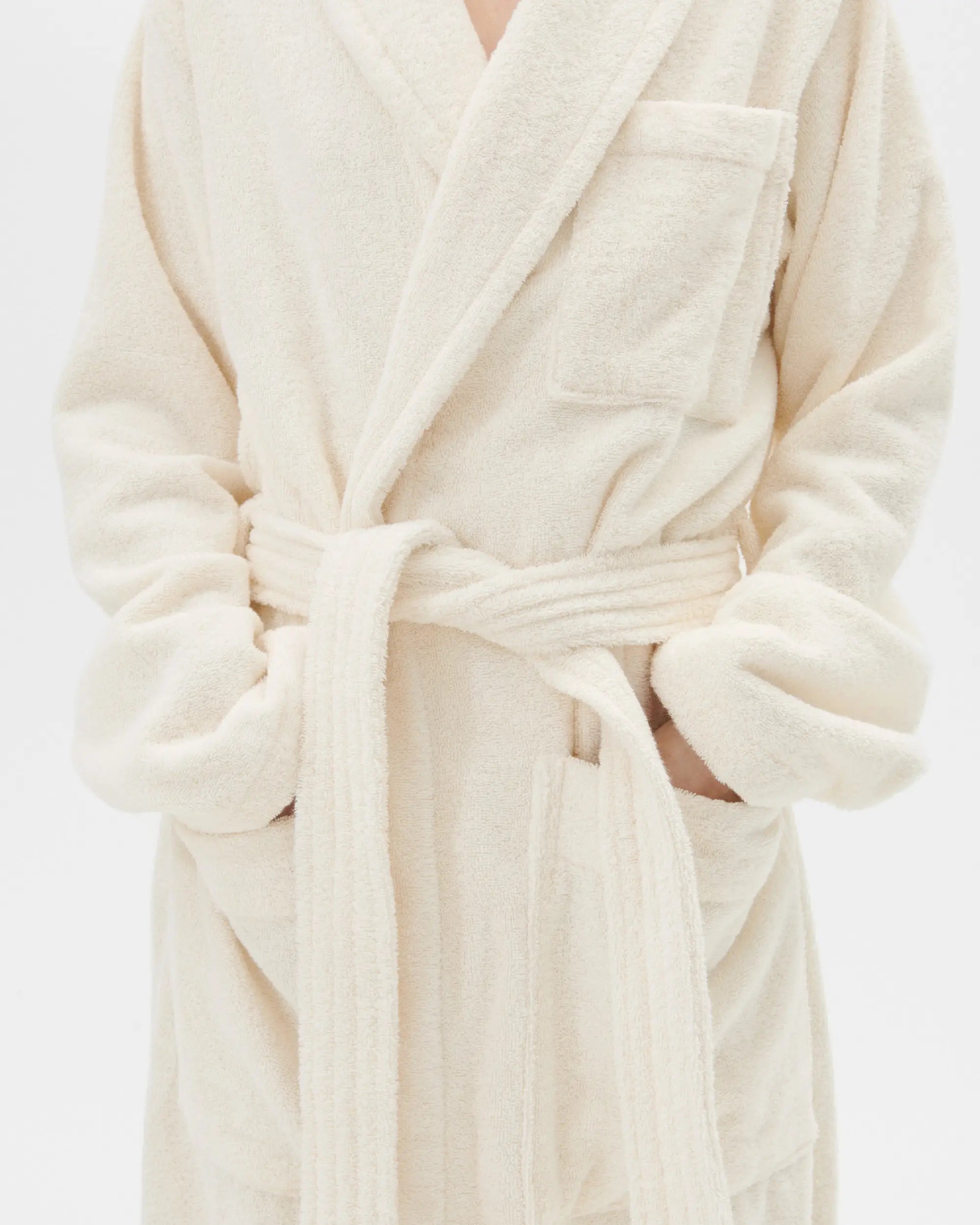 Tekla Classic Bathrobe in Ivory