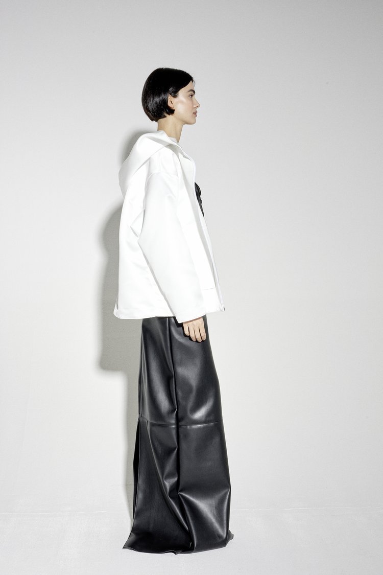 Studio Cut Long Faux Leather Skirt