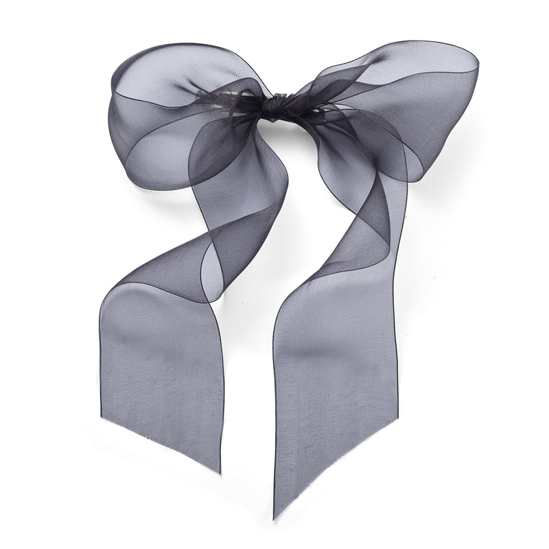 Black sheer bow barrette by Lelet from Blackbird Collection's sustainable hair accessories