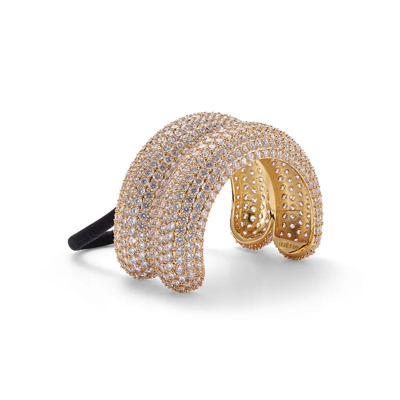 Crystal pave arch double pony cuff by Lelet from Blackbird Collection's sustainable accessories