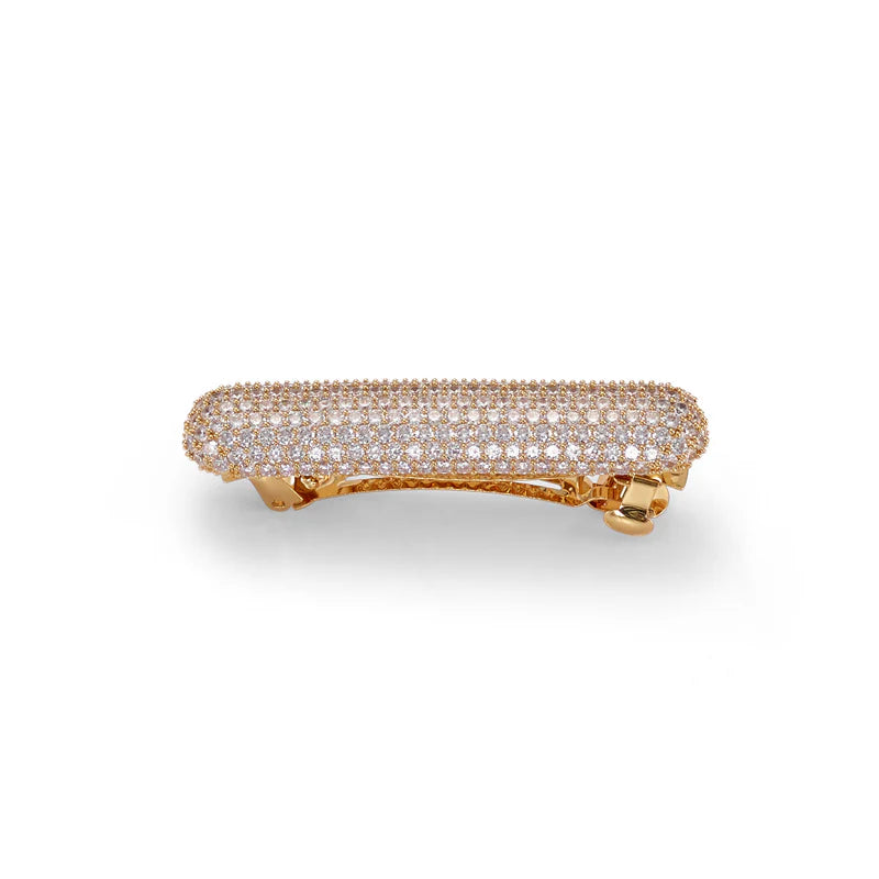Pavé crystal bar barrette by Lelet from Blackbird Collection's sustainable accessories and hair jewelry collection