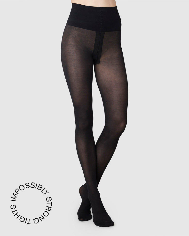 Lois rip resistant sheer tights in black by Swedish Stockings from Blackbird Collection's sustainable accessories