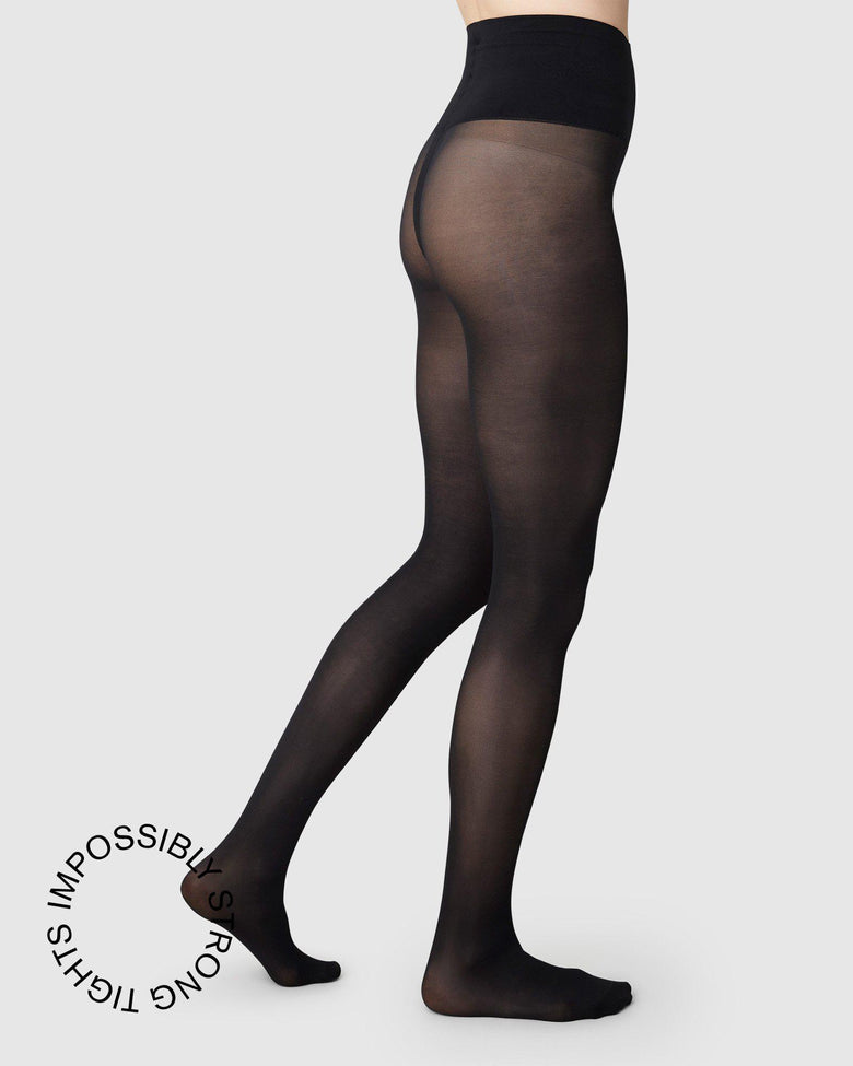 Lois rip resistant sheer tights in black by Swedish Stockings from Blackbird Collection's sustainable accessories