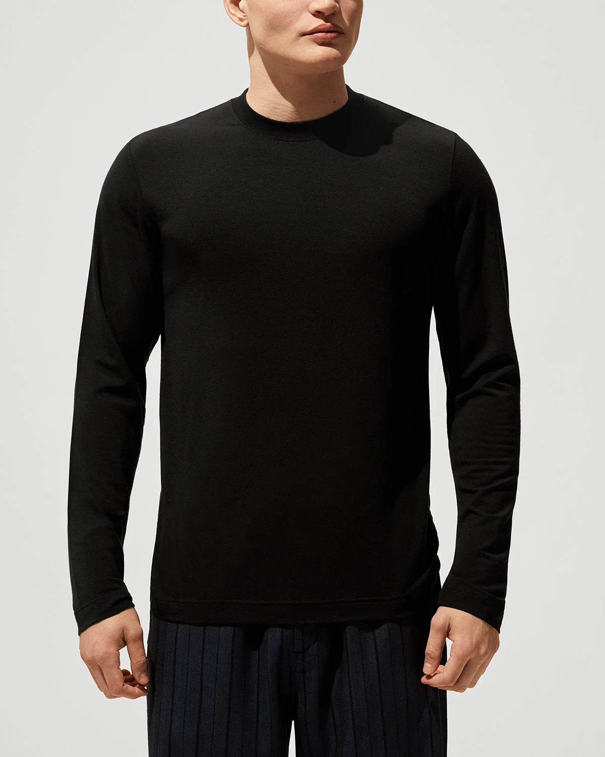 CDLP Merino Wool Blend Long Sleeve T-Shirt in Black