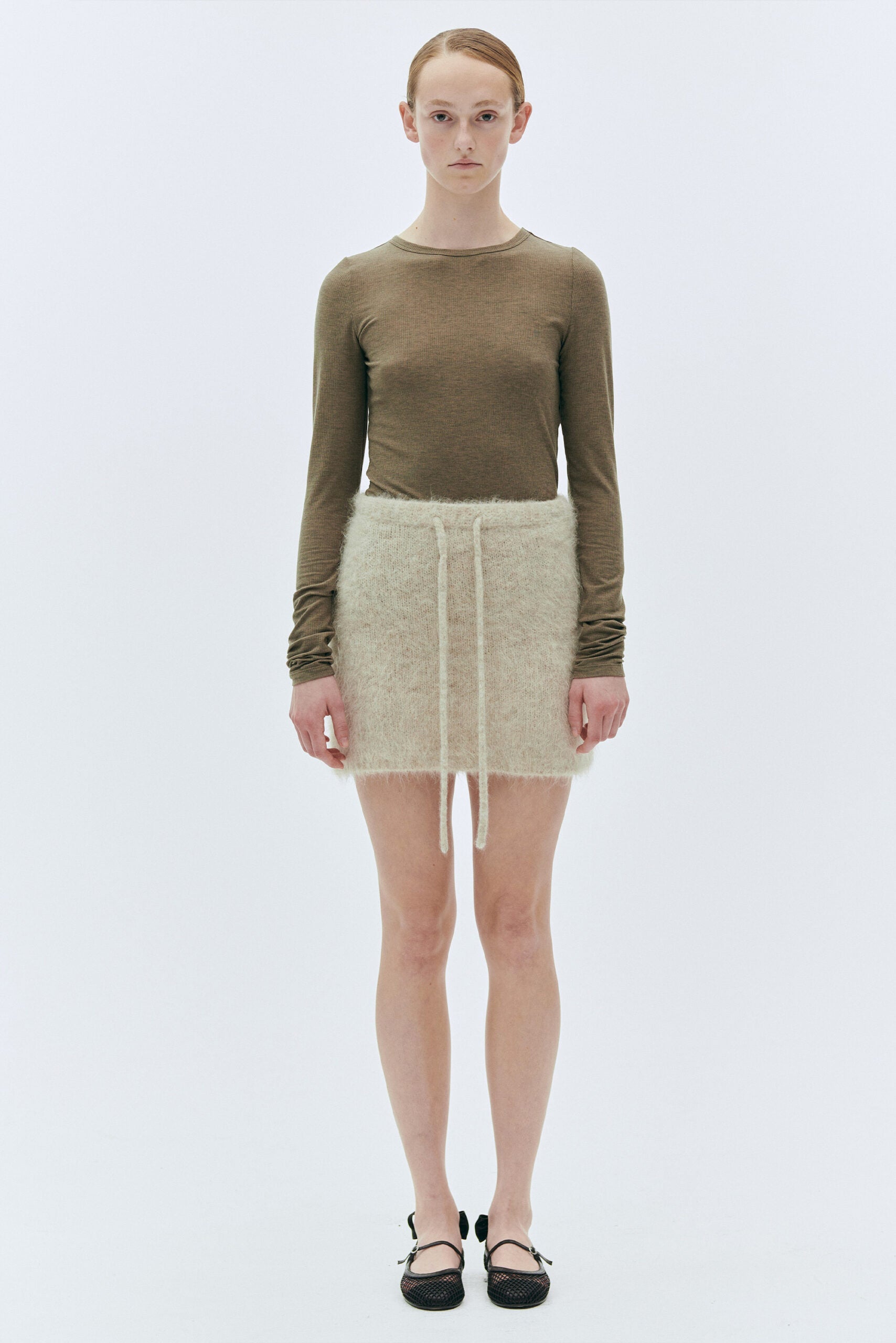 The Garment Bern Mini Skirt in Oyster