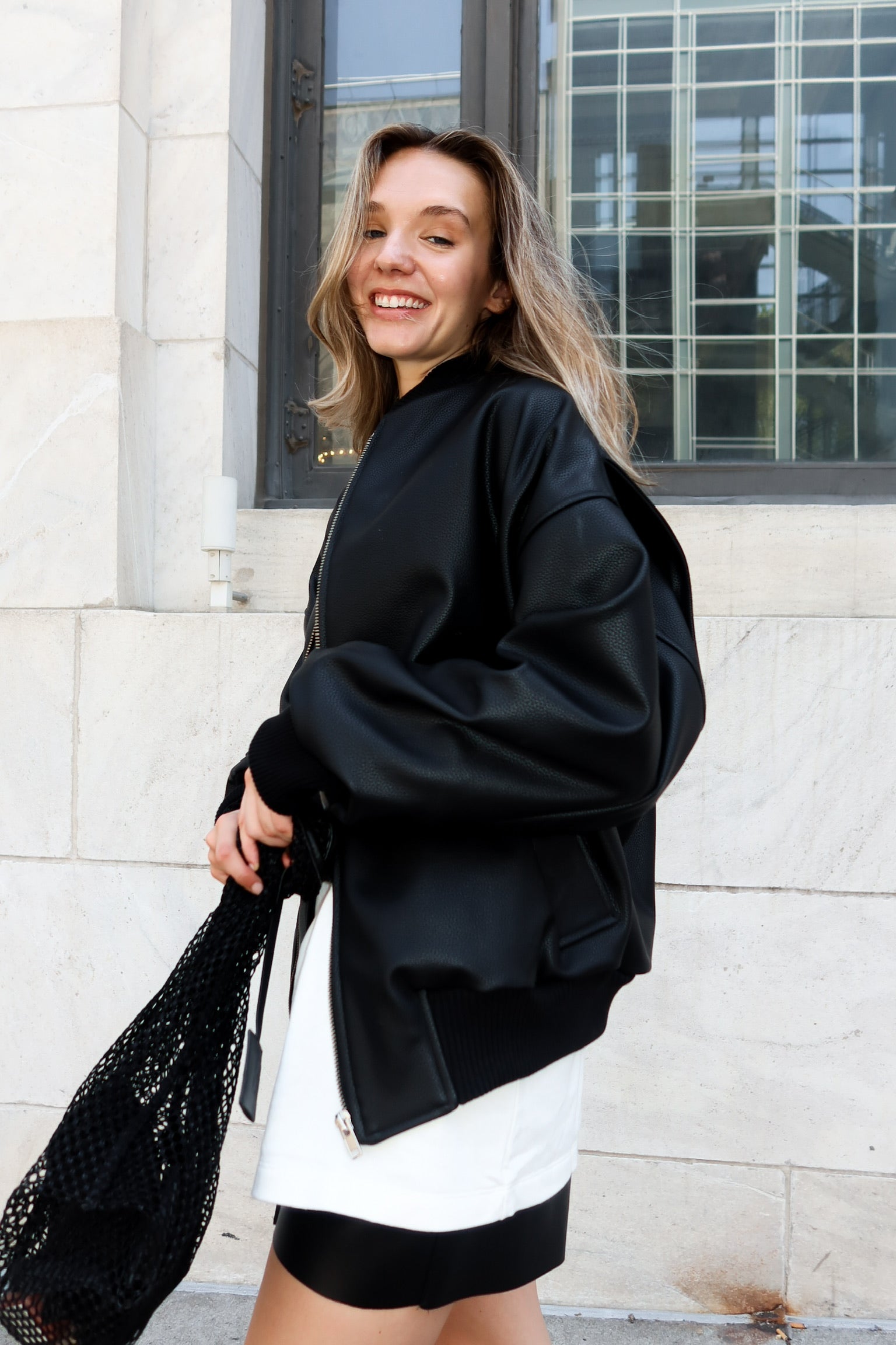 Honeycomb tank tote black mesh tote bag by Bevza from Blackbird Collection's sustainable accessories collection