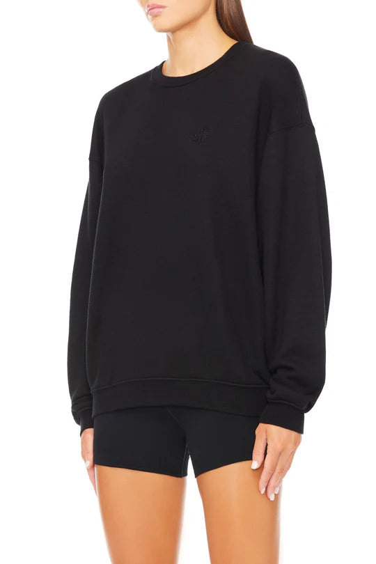 Éterne Oversized Crewneck Sweatshirt in Black