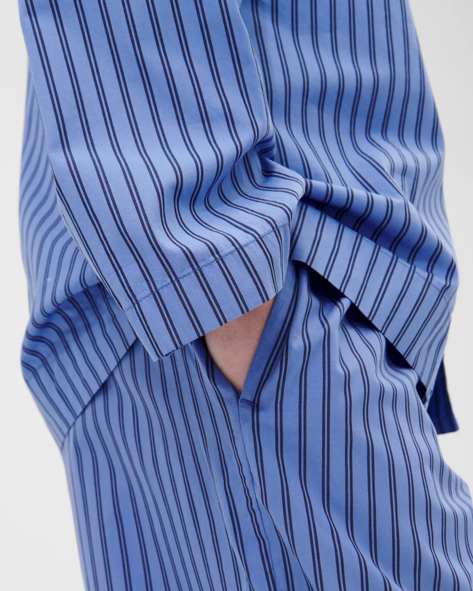 Tekla Boro Striped Poplin Pants