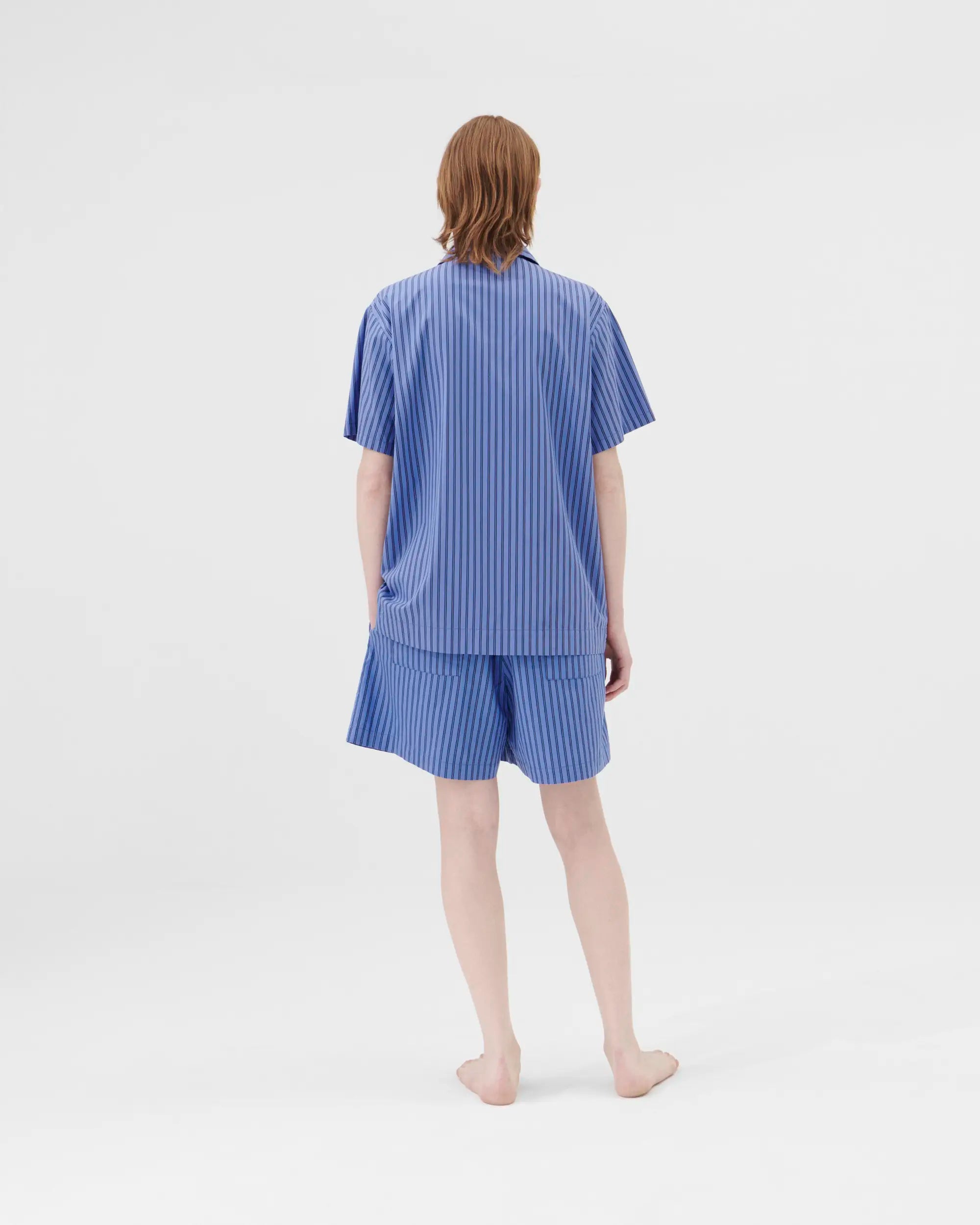 Tekla Boro Poplin Striped Pyjama Shorts