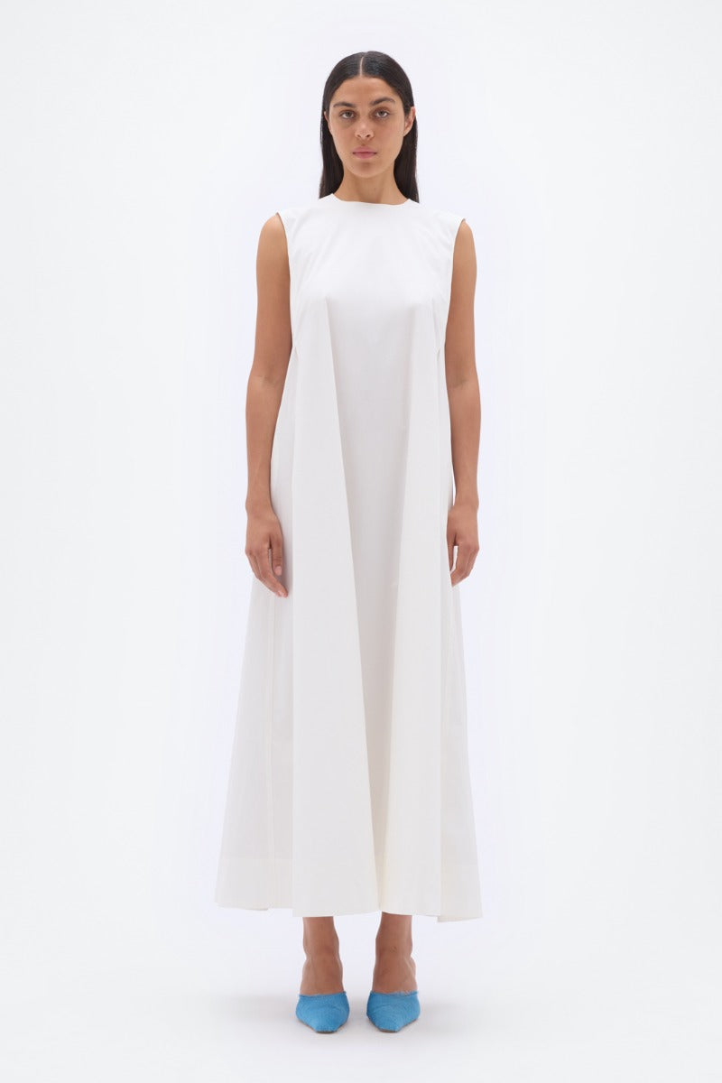 Creme Wide Maxi Dress by REMAIN