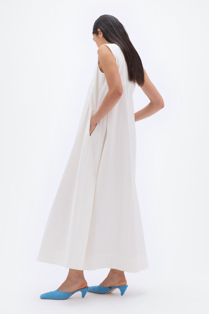 Creme Wide Maxi Dress by REMAIN