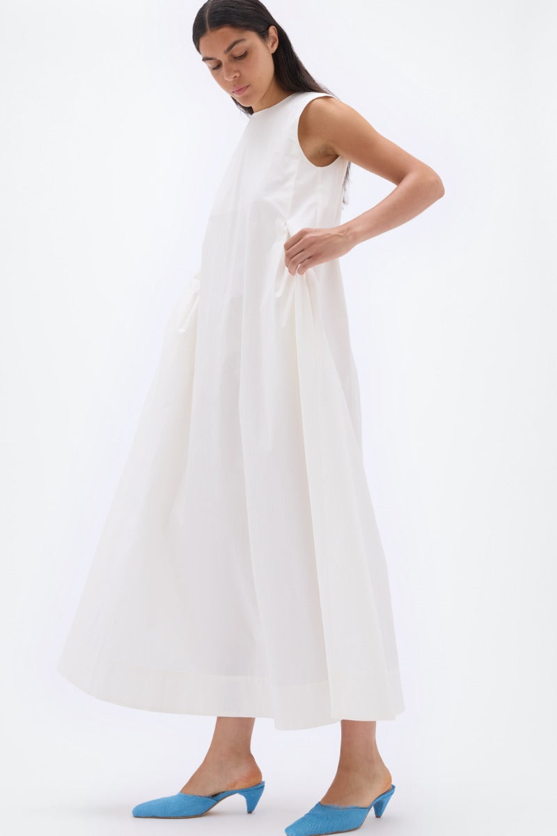 Creme Wide Maxi Dress by REMAIN