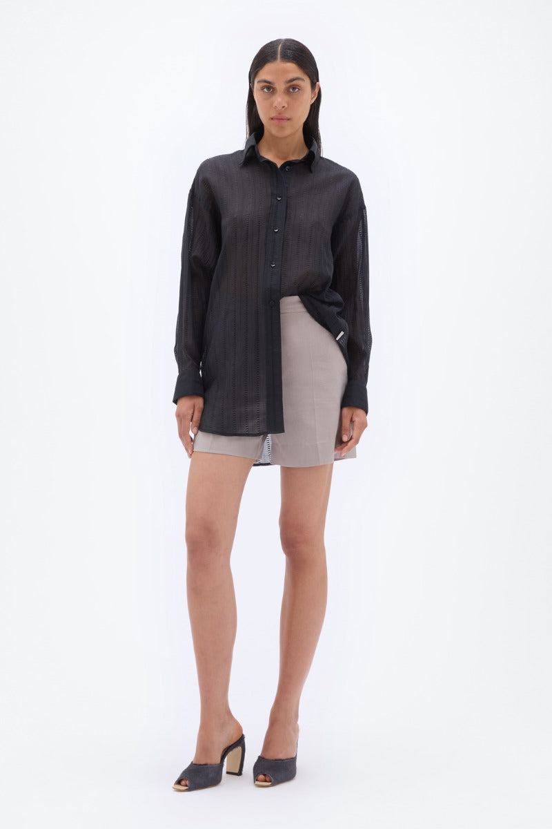 Black Oversized Shirt by REMAIN