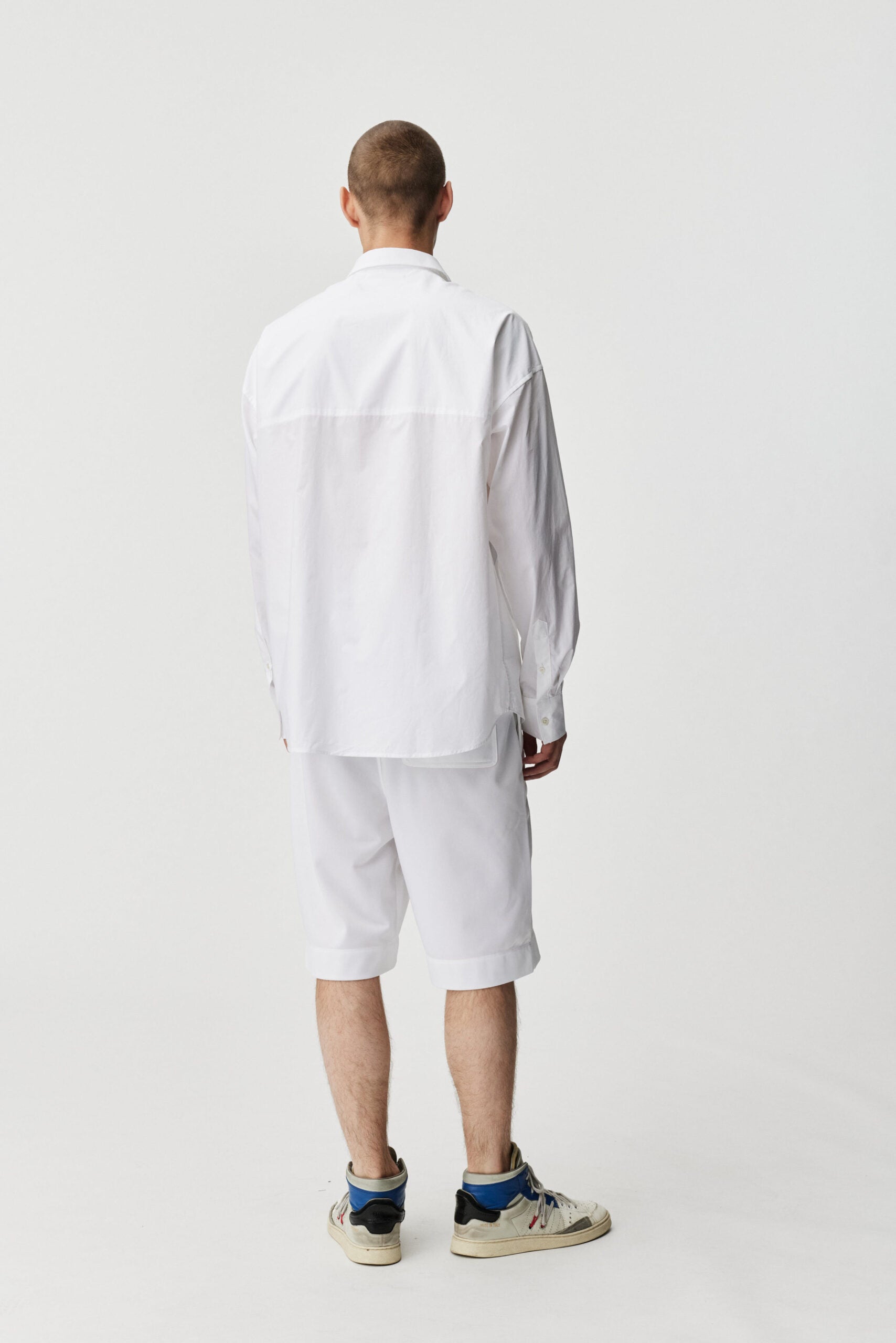 White Rhim button down relaxed shirt by ADNYM from Blackbird Collection's sustainable men’s fashion