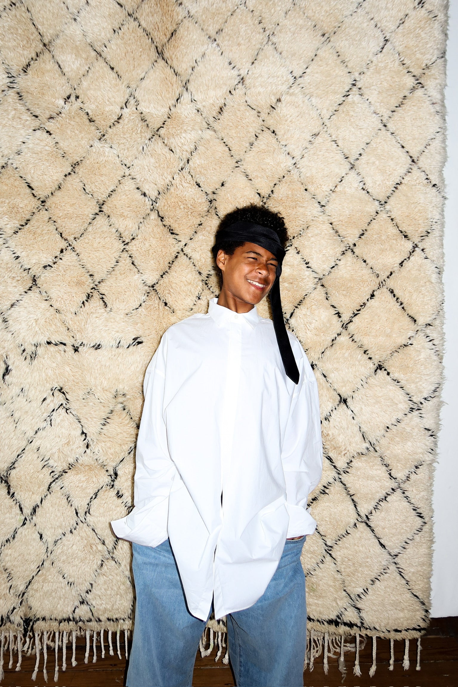 White Rhim button down relaxed shirt by ADNYM from Blackbird Collection's sustainable men’s fashion