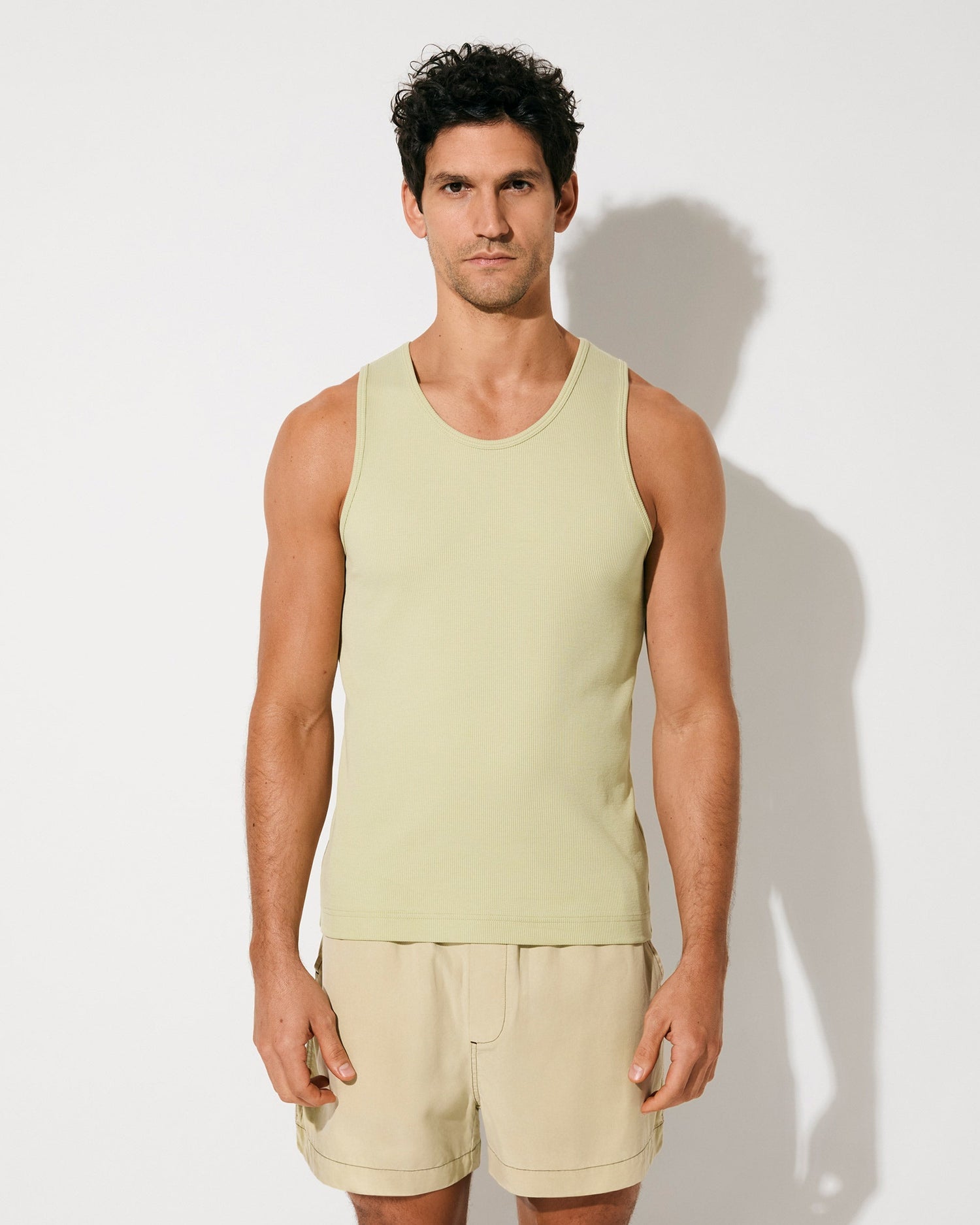 CDLP Men's Rib Tank in Lemongrass