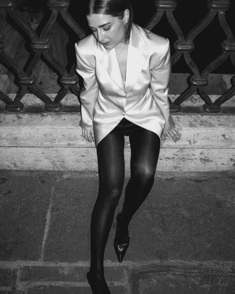 Sanna glossy semi-opaque tights in black by Swedish Stockings from Blackbird Collection's sustainable accessories and hosiery