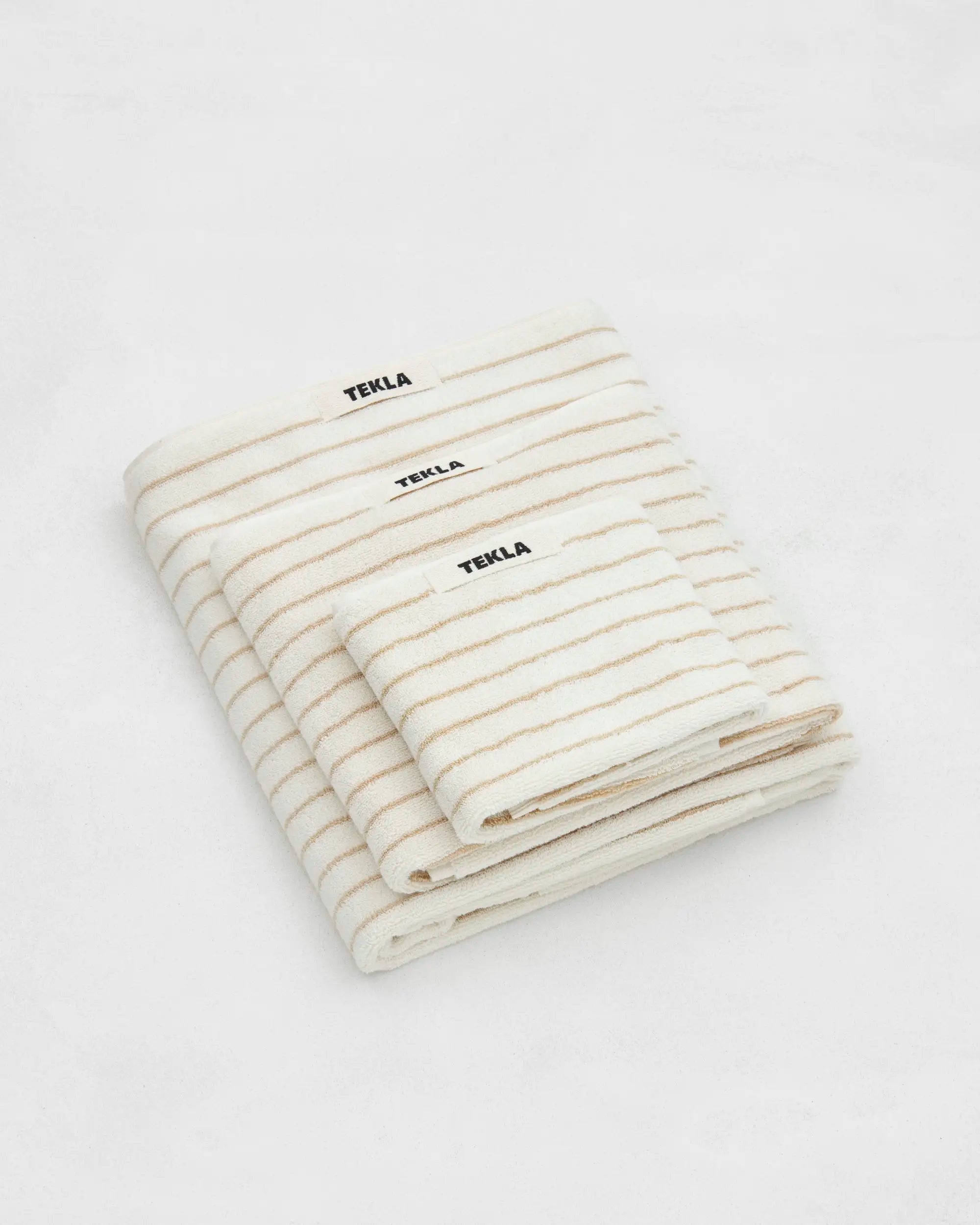 Tekla Striped Towels in Sienna