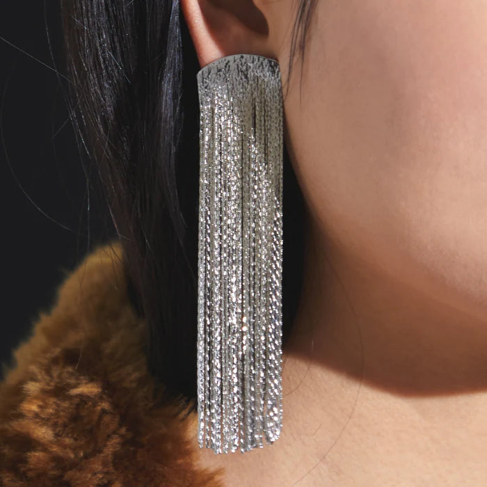 Anissa Kermiche Grand Fil Earrings in Silver