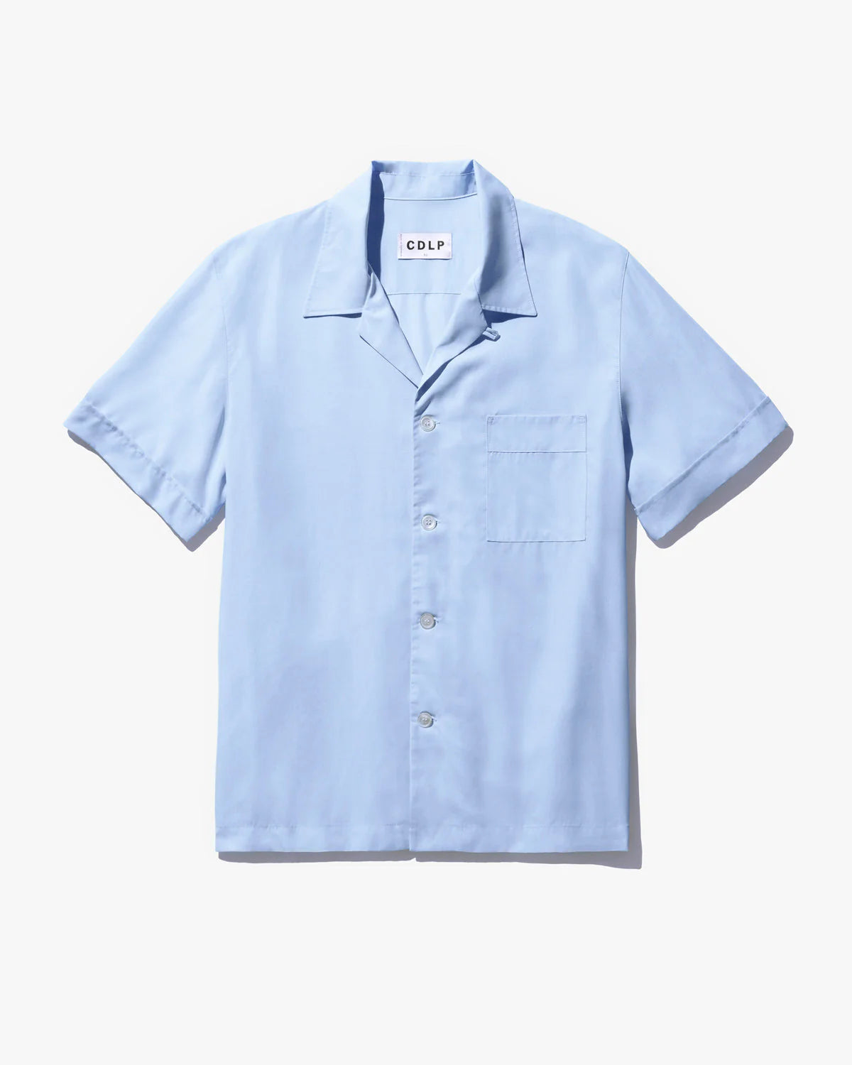 CDLP Short Sleeve Pyjama Shirt in Sky Blue