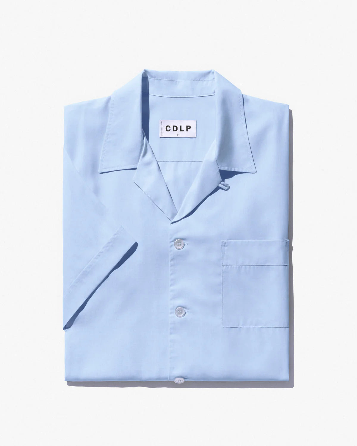 CDLP Short Sleeve Pyjama Shirt in Sky Blue