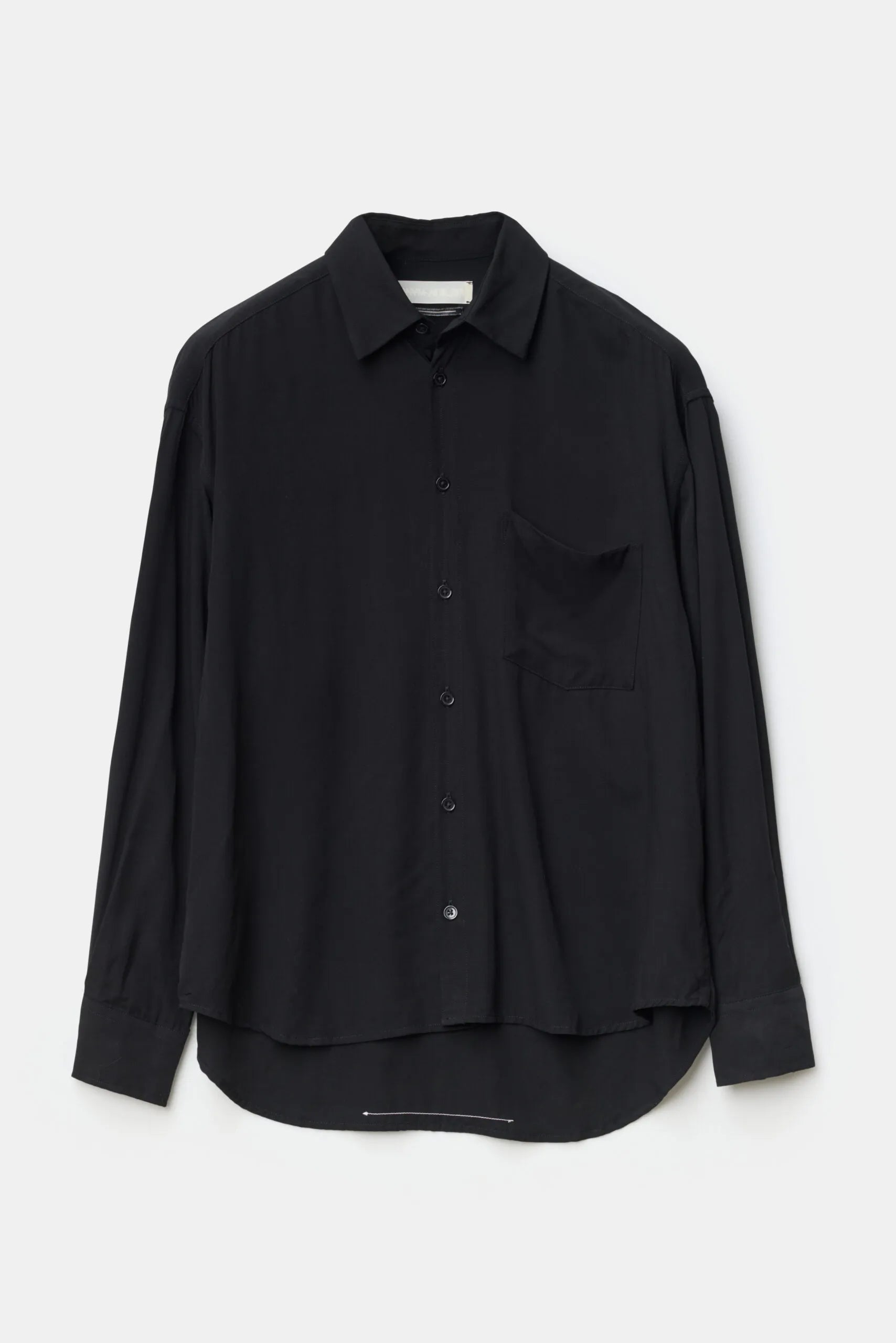 The Taq Shirt in Black by ADNYM Black Button Down Shirt Loose Fit