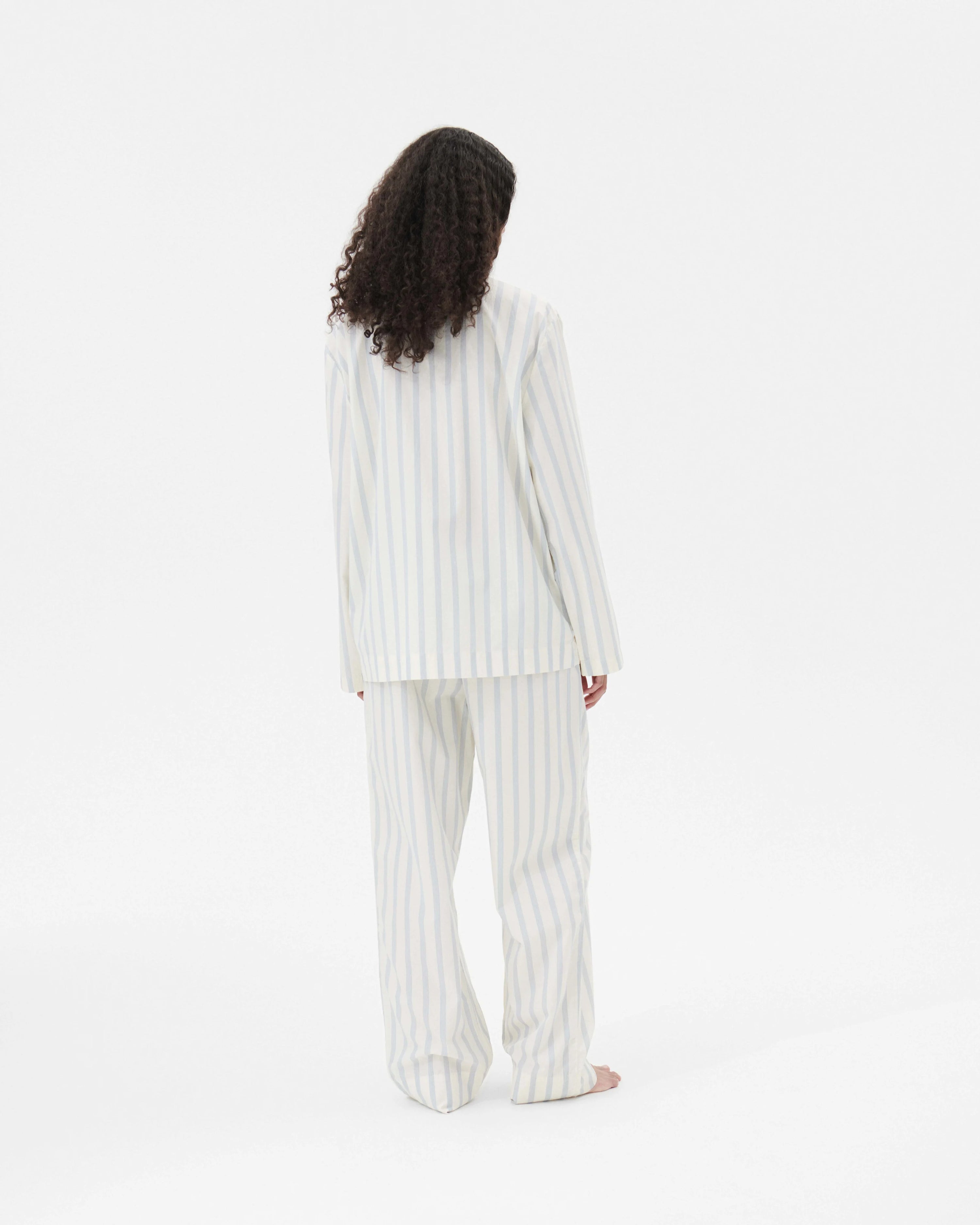 Tekla Poplin Pant in Needle Stripes