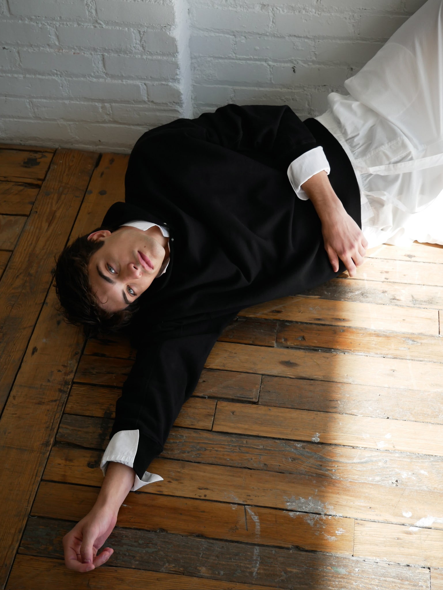 Asi hood oversized boxy fitted hoodie in black by ADNYM from Blackbird Collection's sustainable tops and loungewear for men