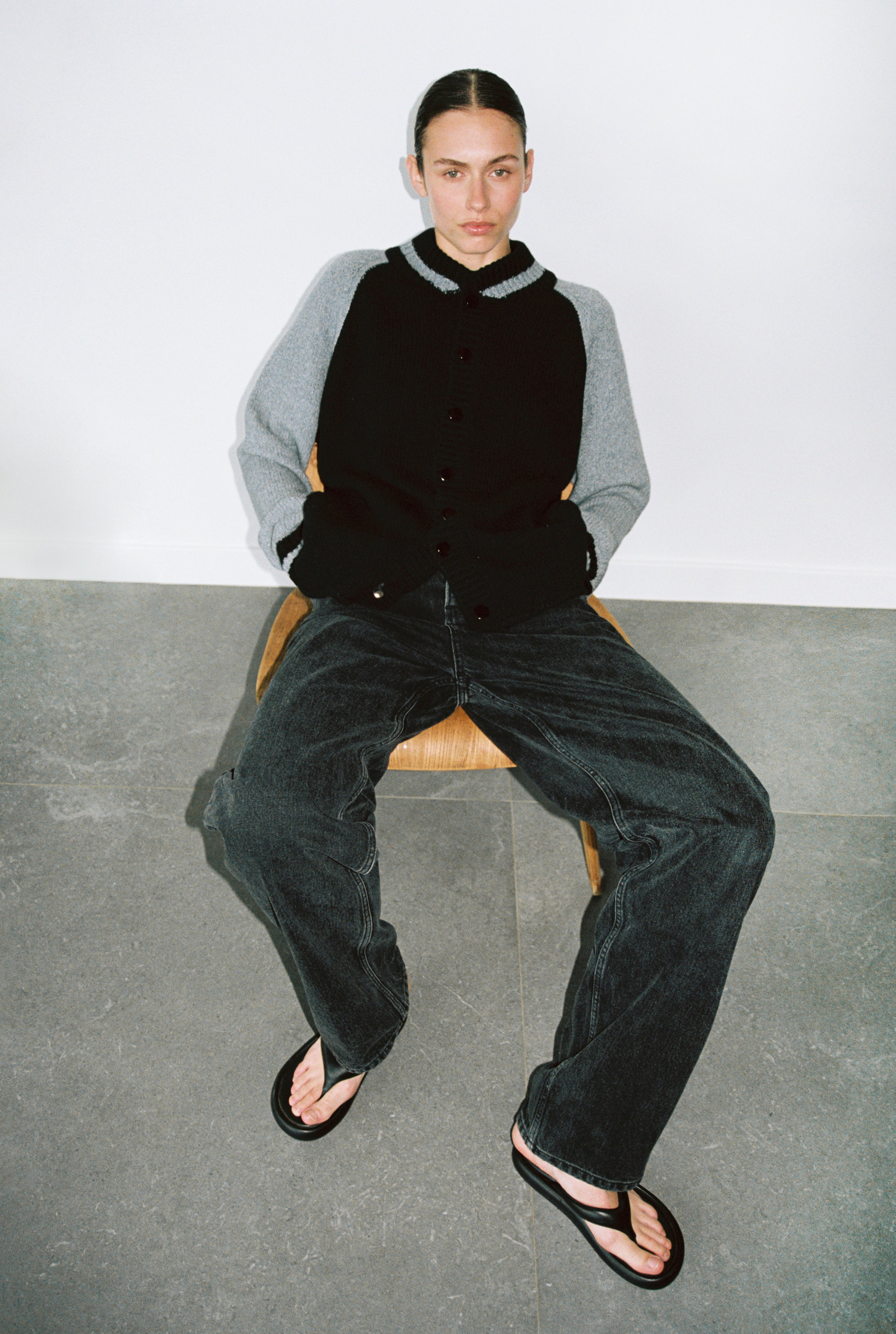 Baggy jeans in black by Aya Muse from Blackbird Collection's sustainable fashion for women