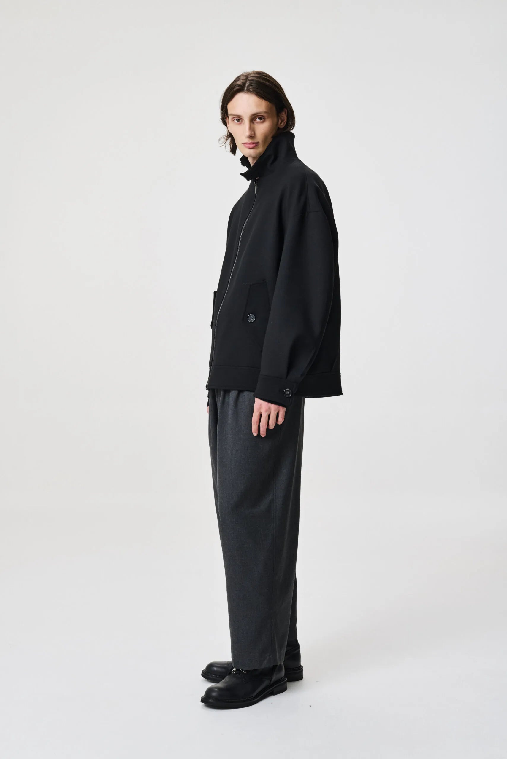 Carrington pleated jacket by ADNYM from Blackbird Collection's sustainable men's outerwear collection