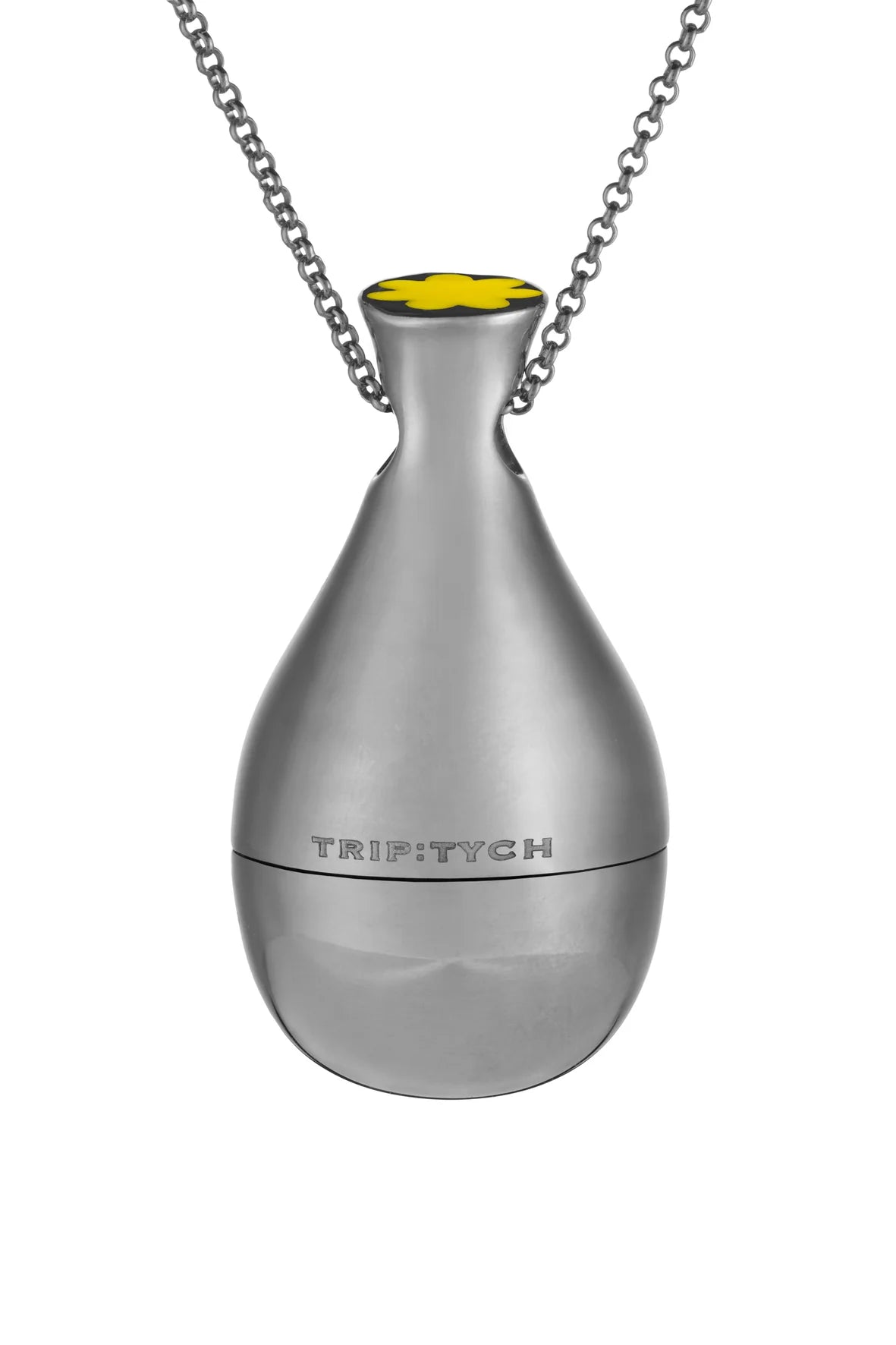 Nenuphar solid perfume pendant necklace jewelry by Triptych in silver from Blackbird Collection's sustainable accessories and jewelry