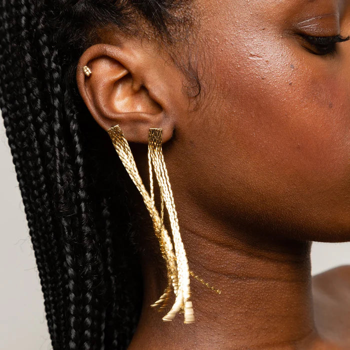 Anissa Kermiche Thin Fil D'or Earrings