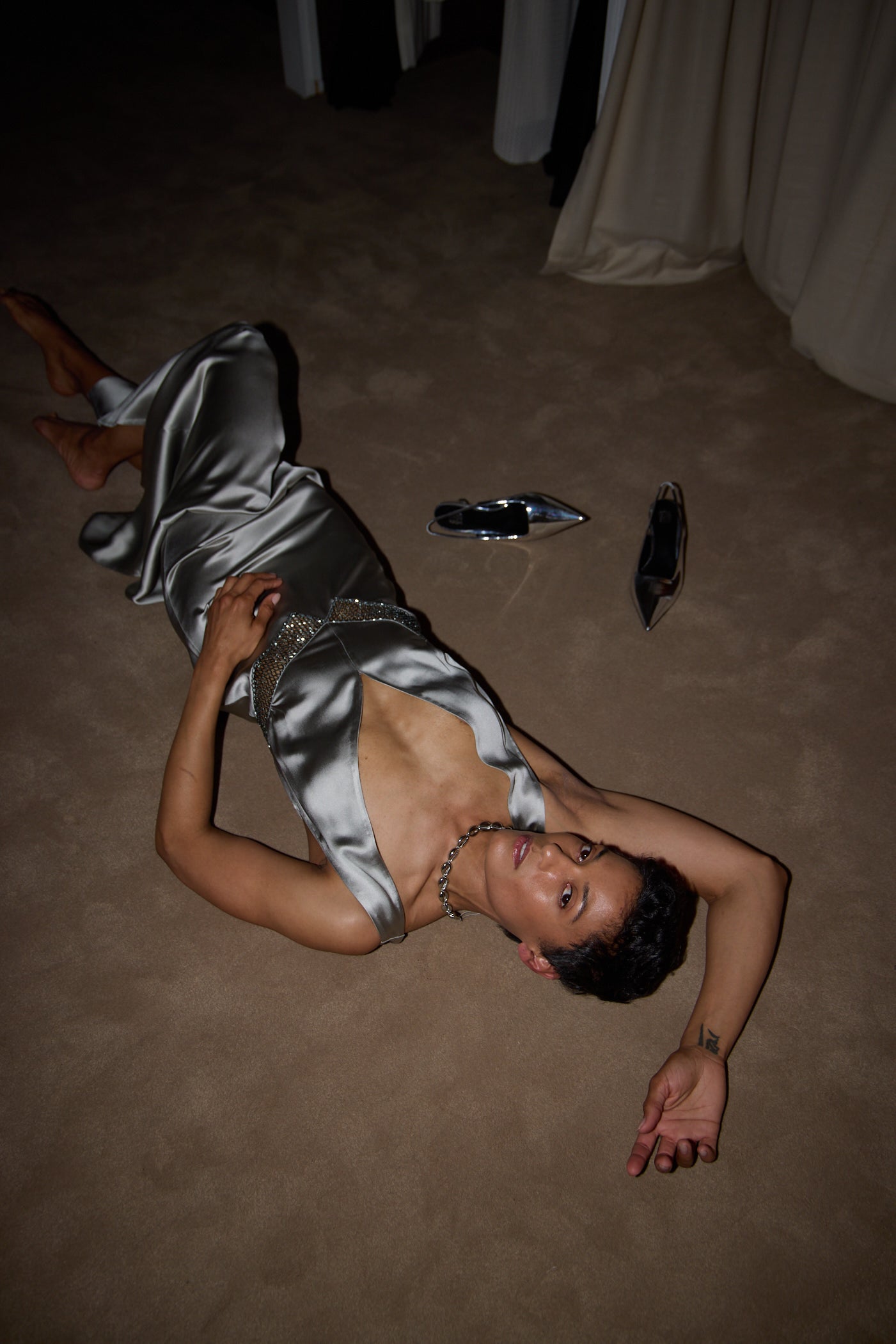 Large silver puka shell necklace by Tohum from Blackbird Collection's sustainable accessories and jewelry