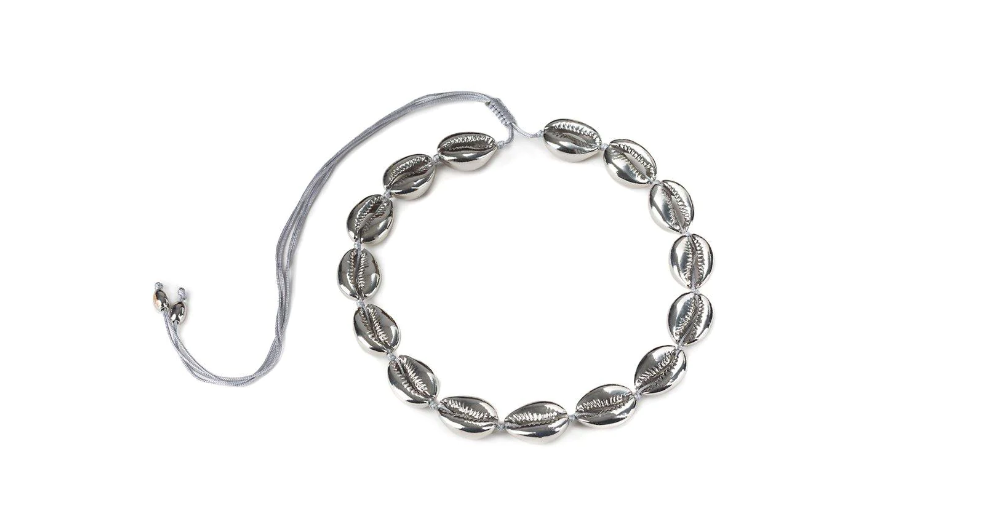 Large silver puka shell necklace by Tohum from Blackbird Collection's sustainable accessories and jewelry