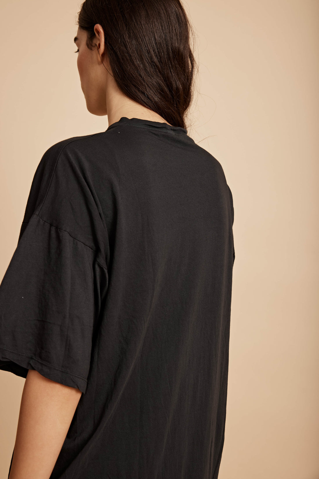 Black Torri oversized midi dress made of 100% cotton by All Three from Blackbird Collection's sustainable dresses and loungewear