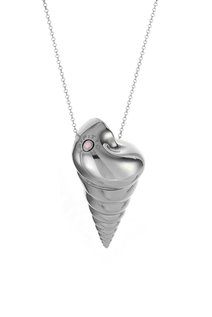 Chrome Solid perfume jewelry in silver by Triptych from Blackbird Collection's sustainable jewelry and accessories