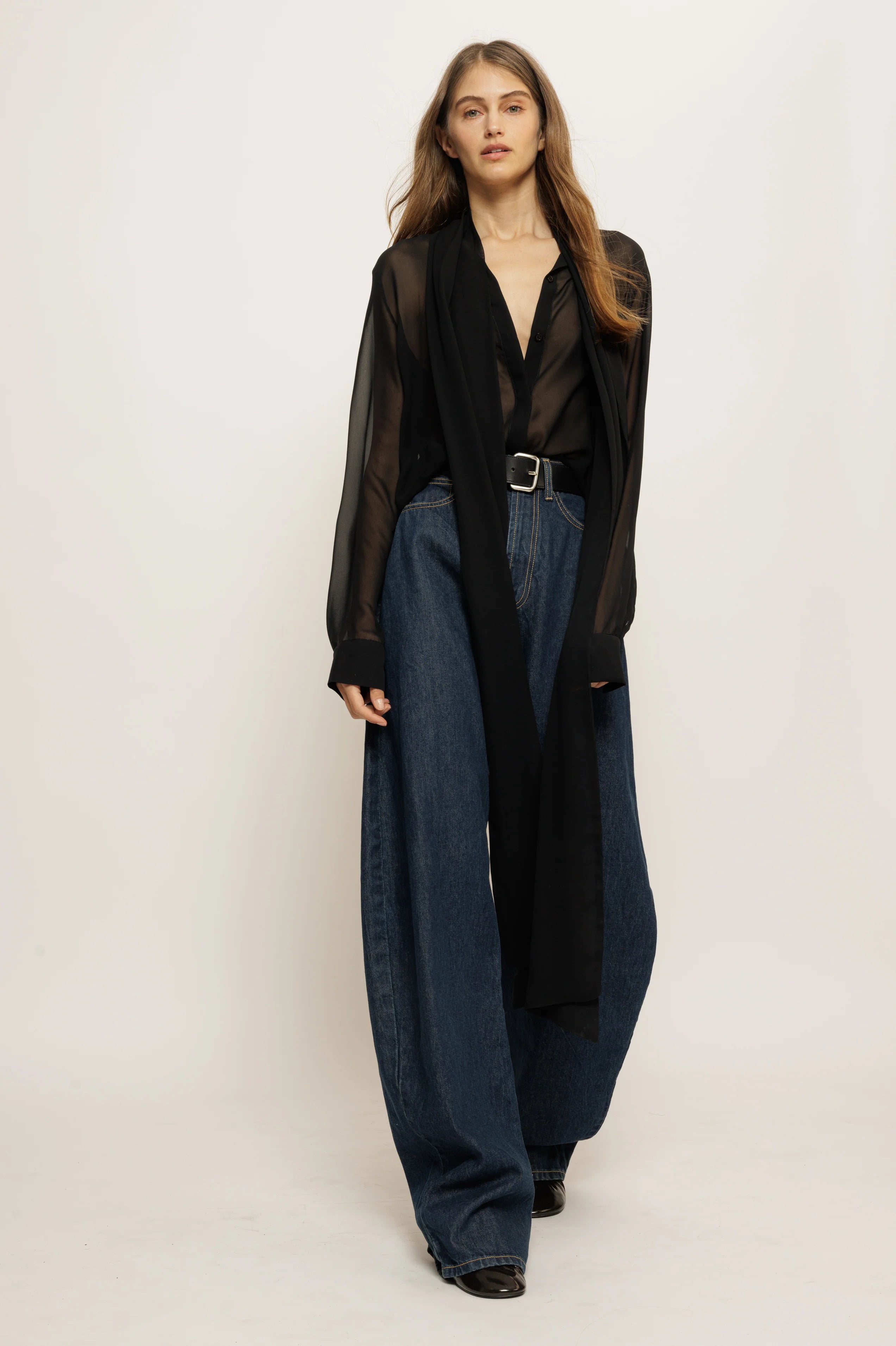 The Bree Scarf Blouse in Chiffon by All Three